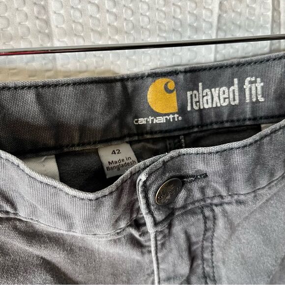 Carhartt Relaxed Fit Canvas Cargo Grey Shorts Size 42 - Picture 2 of 7